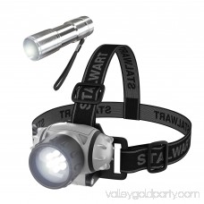 Stalwart 12-LED Headlamp Plus 6-LED Flashlight Super Set 553144555